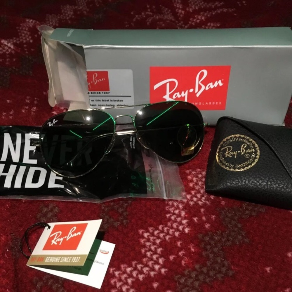 Aviator Ray-Ban Sunglasses Gold Frame NEW 58mm